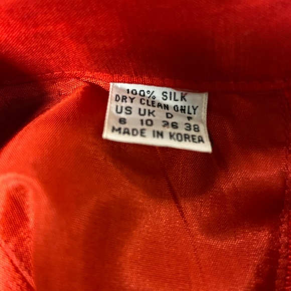 Vintage women’s skirt 100% silk Christmas red size 6 - Picture 7 of 9